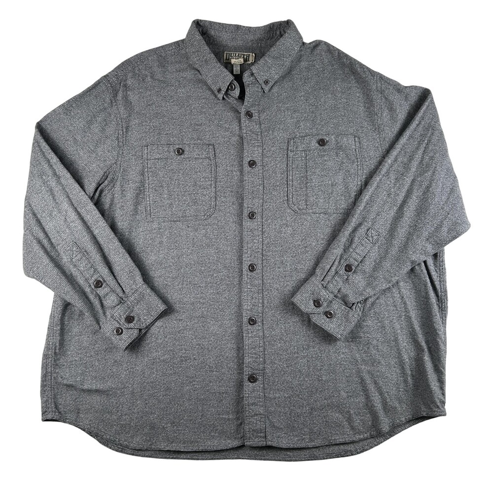Duluth Trading Co Shirt Mens 3XL Gray Solid Long Sleeve Button Up Knit Casual